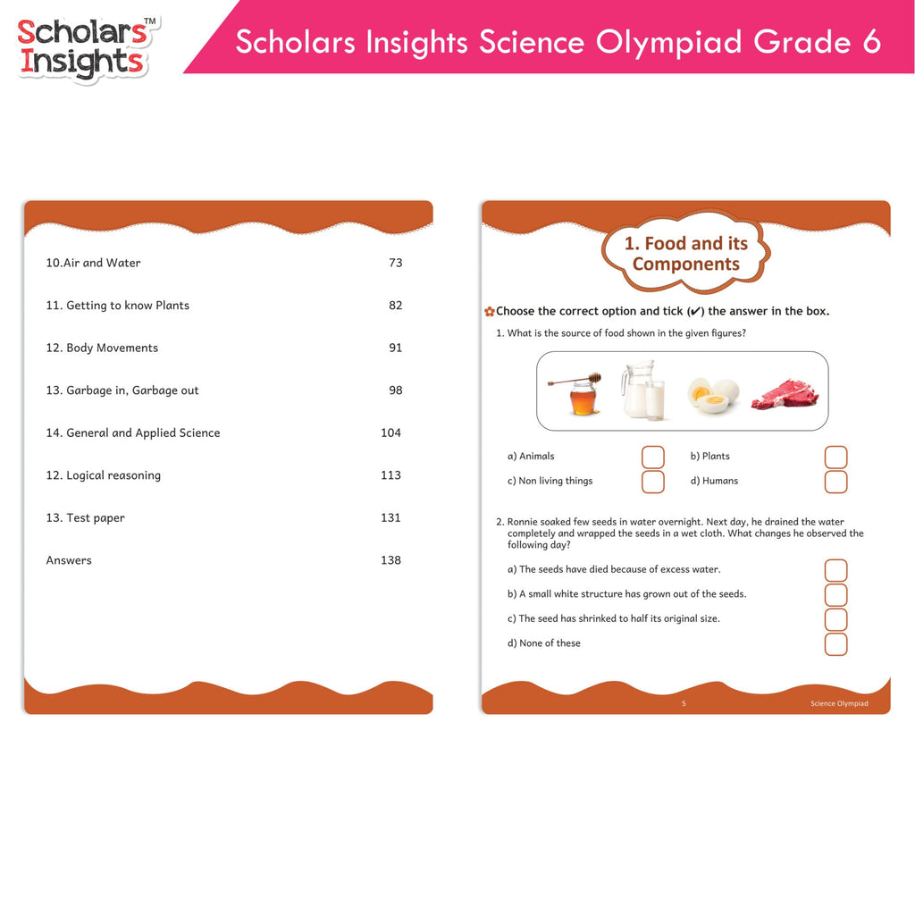 Scholars Insights Olympiad English and Science Workbooks Grade 6| Set of 2| Ages 11 - 13 Year | Grocsy