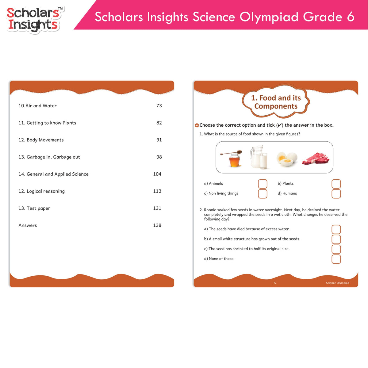 Scholars Insights Olympiad English and Science Workbooks Grade 6| Set of 2| Ages 11 - 13 Year | Grocsy