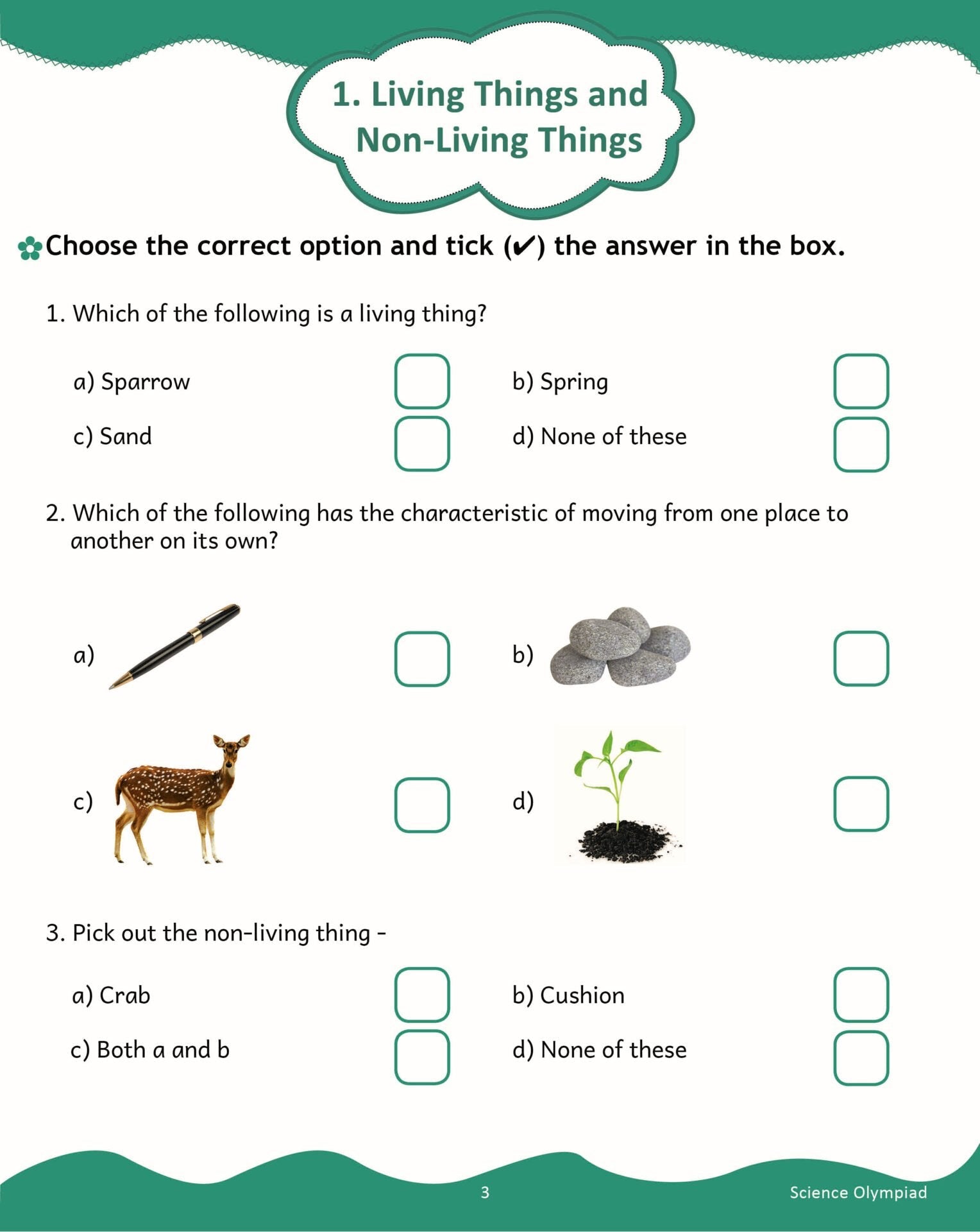 Scholars Insights Science Olympiad Grade 1| Science Practical Questions in MCQ format, QMR Sheet, Self Evaluation Sheet, Test Paper|Ages 6-7 Years | Grocsy