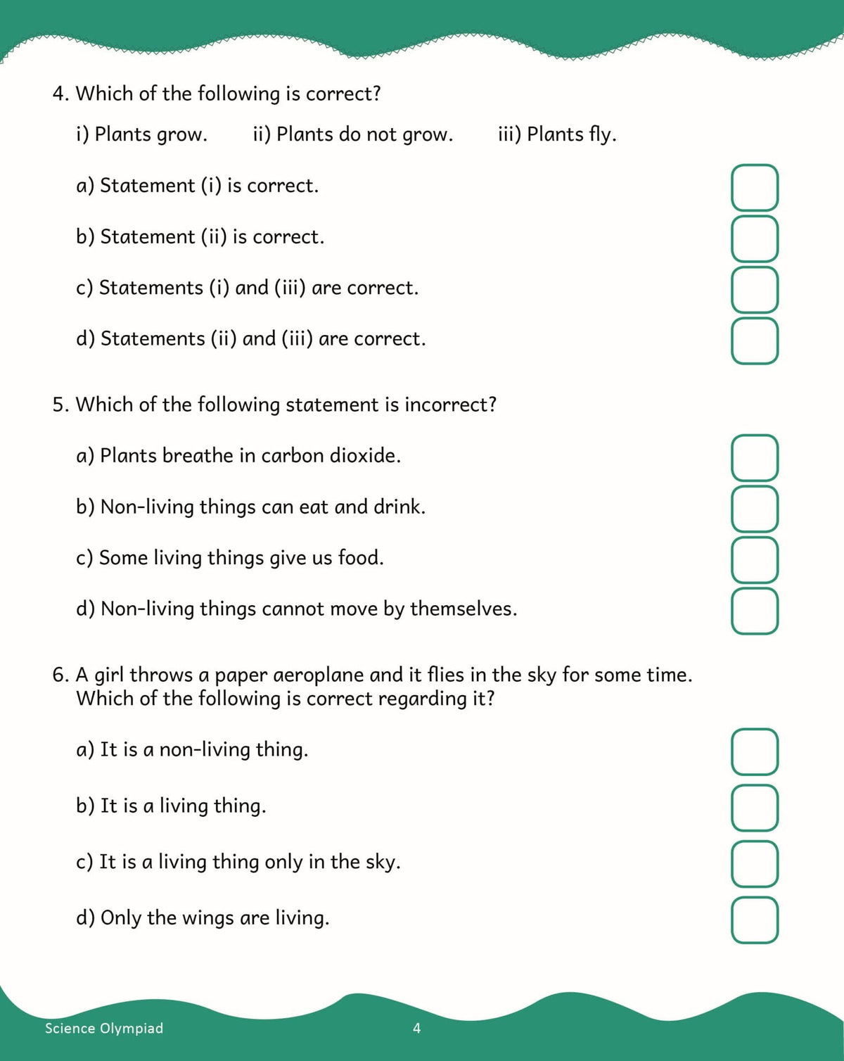 Scholars Insights Science Olympiad Grade 1| Science Practical Questions in MCQ format, QMR Sheet, Self Evaluation Sheet, Test Paper|Ages 6-7 Years | Grocsy