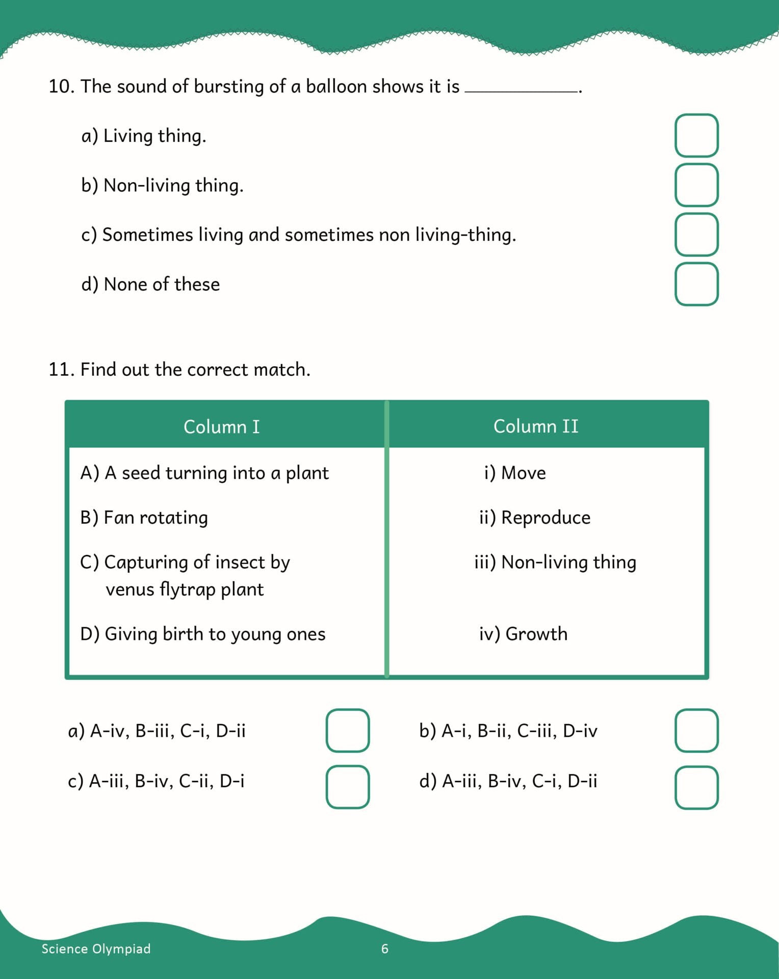 Scholars Insights Science Olympiad Grade 1| Science Practical Questions in MCQ format, QMR Sheet, Self Evaluation Sheet, Test Paper|Ages 6-7 Years | Grocsy