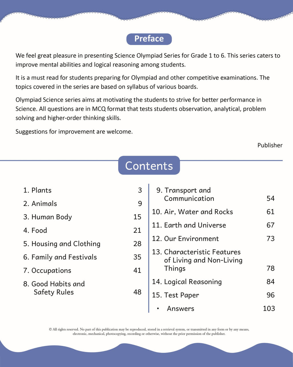 Scholars Insights Science Olympiad Grade 2| Science Practical Questions in MCQ format, QMR Sheet, Self Evaluation Sheet, Test Paper| Ages 7-8 Years | Grocsy