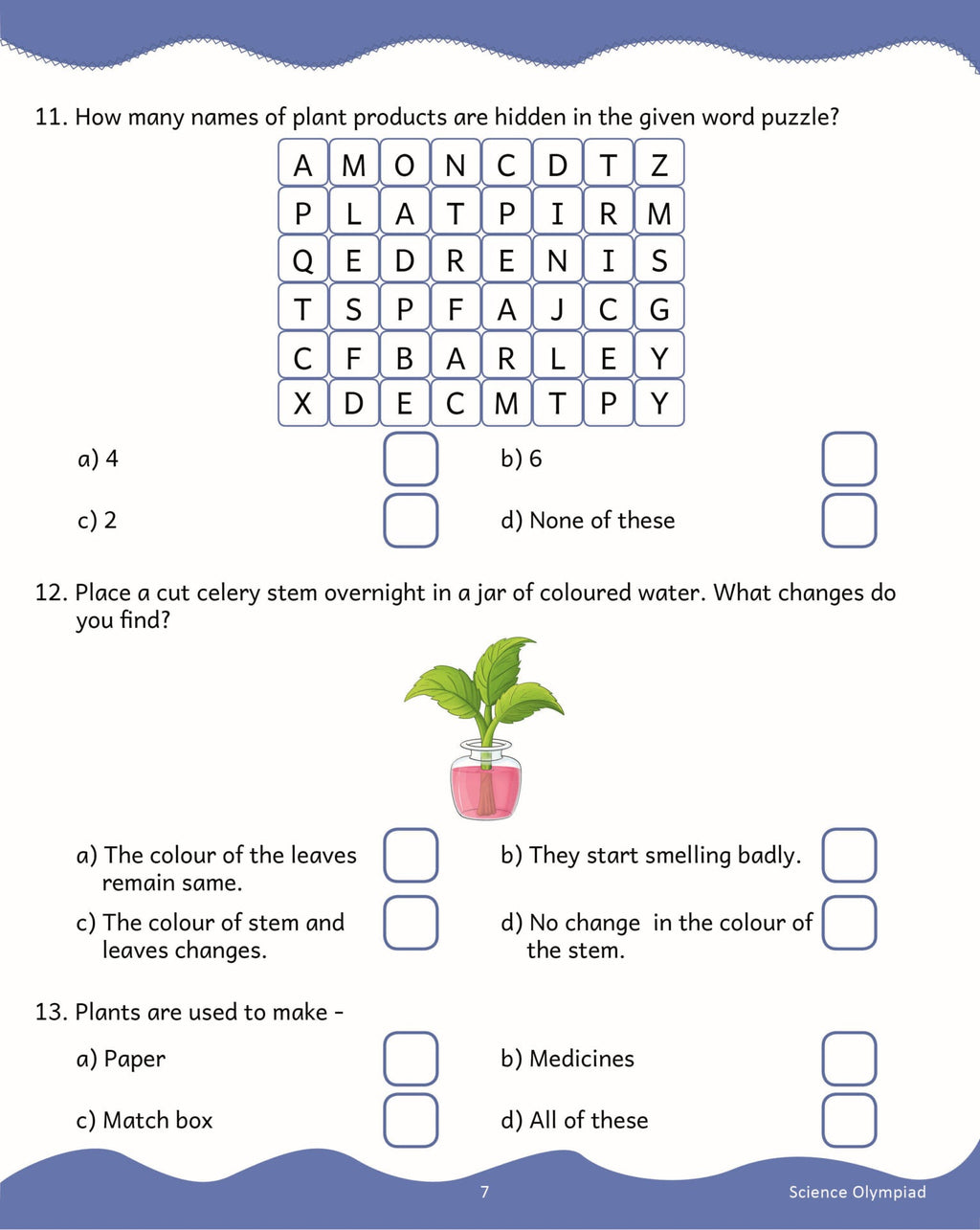 Scholars Insights Science Olympiad Grade 2| Science Practical Questions in MCQ format, QMR Sheet, Self Evaluation Sheet, Test Paper| Ages 7-8 Years | Grocsy