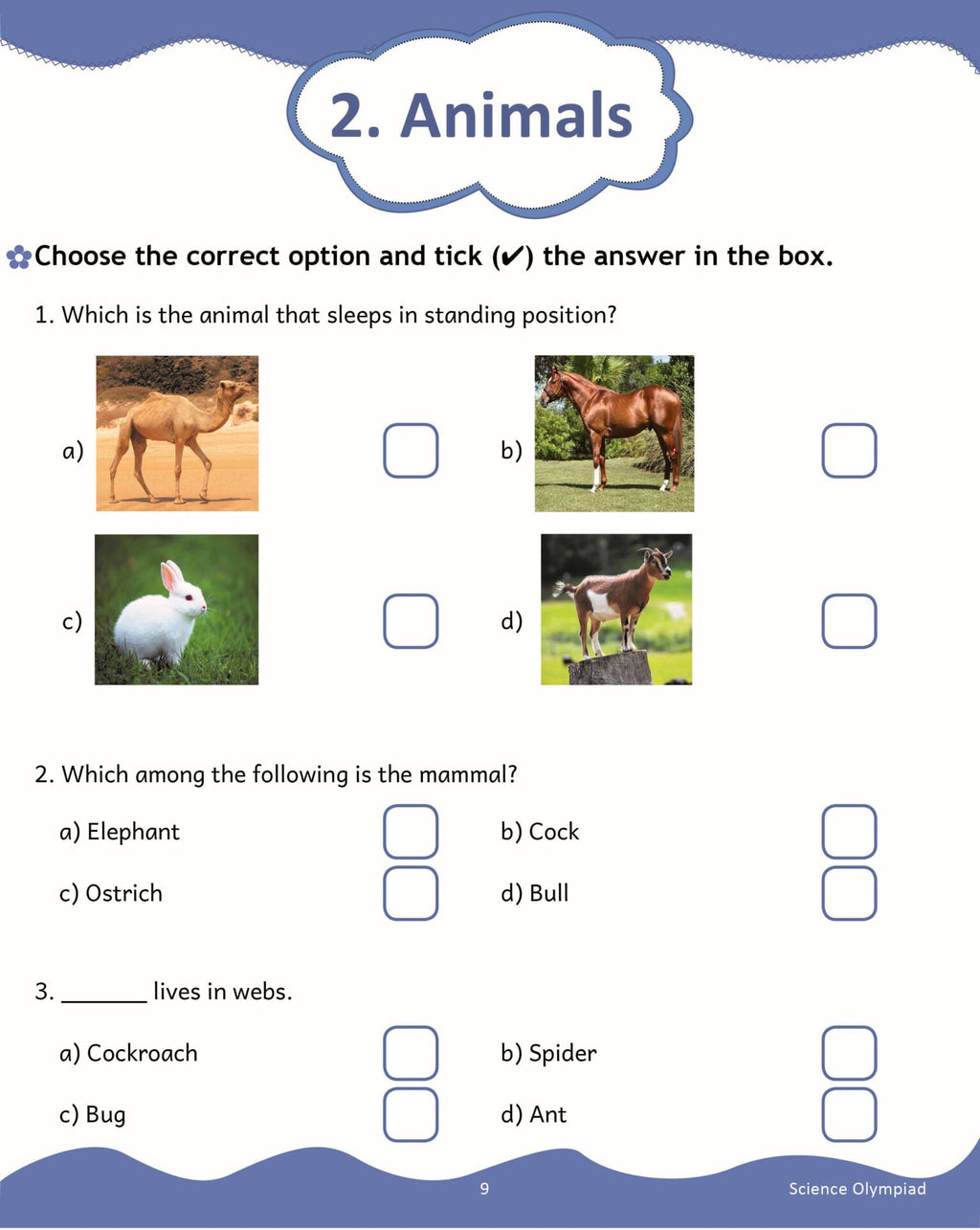 Scholars Insights Science Olympiad Grade 2| Science Practical Questions in MCQ format, QMR Sheet, Self Evaluation Sheet, Test Paper| Ages 7-8 Years | Grocsy