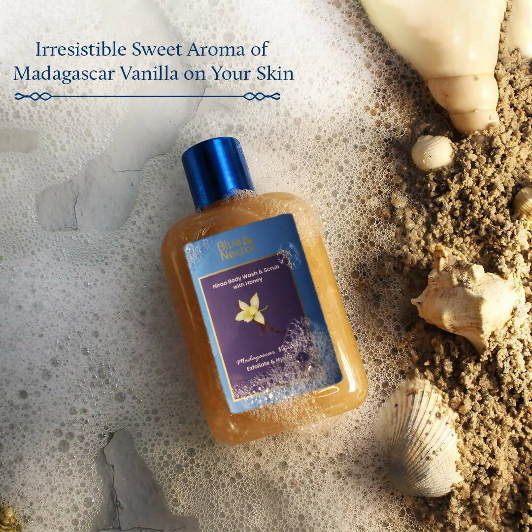 Blue Nectar Niraa Body Wash & Scrub with Honey - Madagascar Vanilla | Grocsy