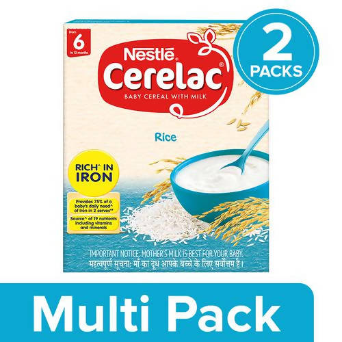 Nestle Cerelac Baby Cereal with Milk - Rice, From 6-12 Months | Grocsy