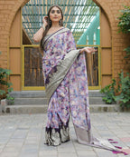 Vamsee Dhruvini Purple Georgette Saree | Grocsy