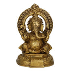 Devlok Maharaja Ganesha Pure Brass Idol | Grocsy