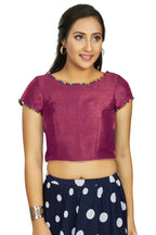 Aastha Fashion Women's Wine Art Silk Designer Party Wear Readymade Blouse | Grocsy