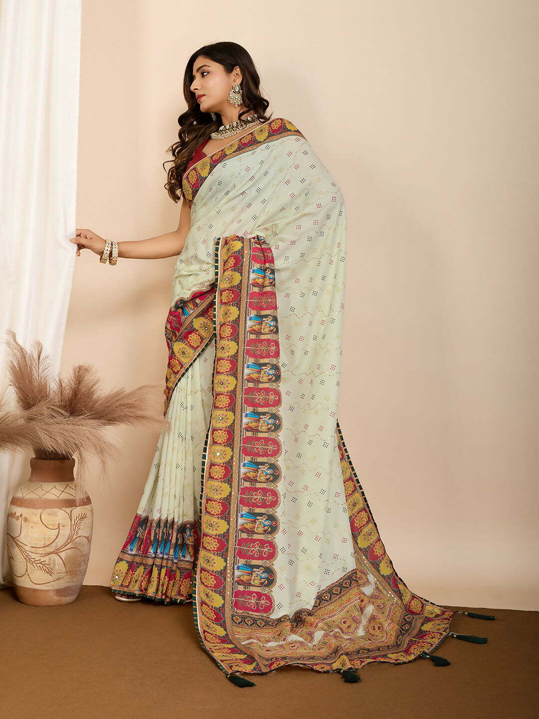 Yellow Muslin Cotton Designer Digital Printed Saree - Lavisha | Grocsy