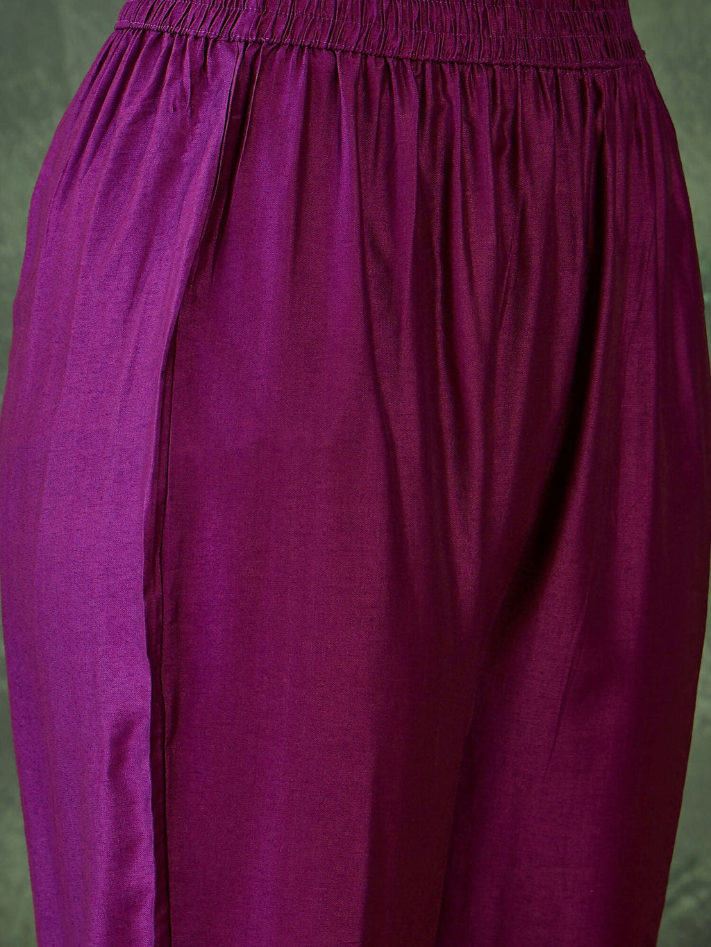 The52 Women's Gorgeous Rayon Embroidery Straight Kurta with Pant And Dupatta Set-Purple | Grocsy
