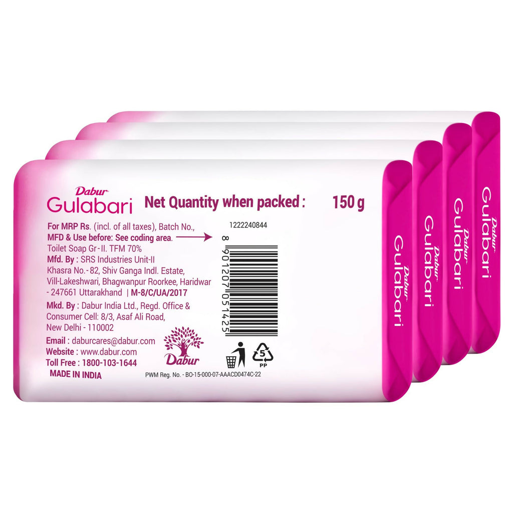 Dabur Gulabari Pure Rose Soap for Radiant Rose Glowing Skin & Body | Grocsy