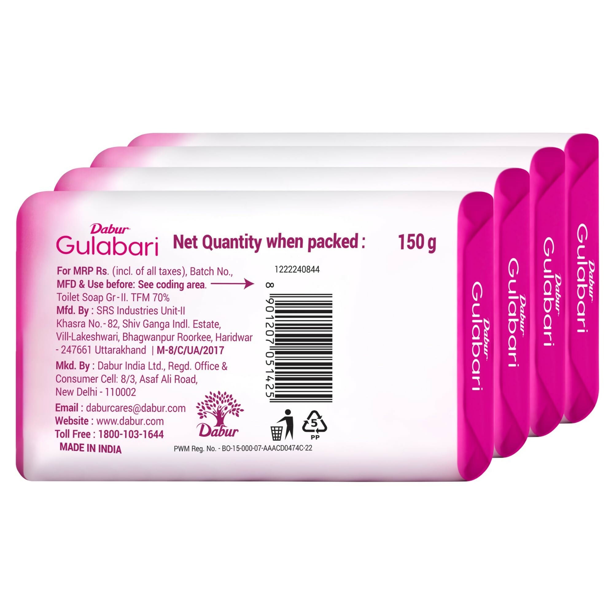 Dabur Gulabari Pure Rose Soap for Radiant Rose Glowing Skin & Body | Grocsy
