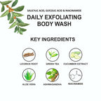 Love Earth Salicylic Acid, Glycolic Acid & Niacinamide Exfoliating Body Wash | Grocsy