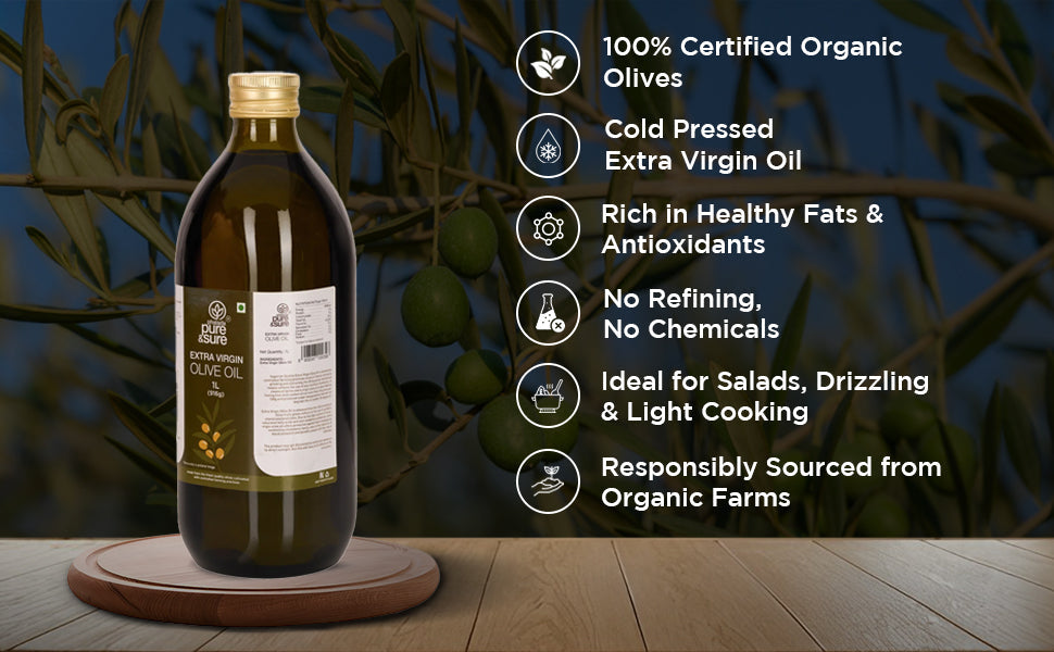 Pure & Sure Organic Extra Virgin Olive Oil | Grocsy