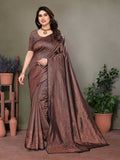 Vedant Vastram Litchi Silk Banarasi Silk Saree - Black | Grocsy
