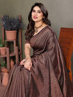 Vedant Vastram Litchi Silk Banarasi Silk Saree - Black | Grocsy