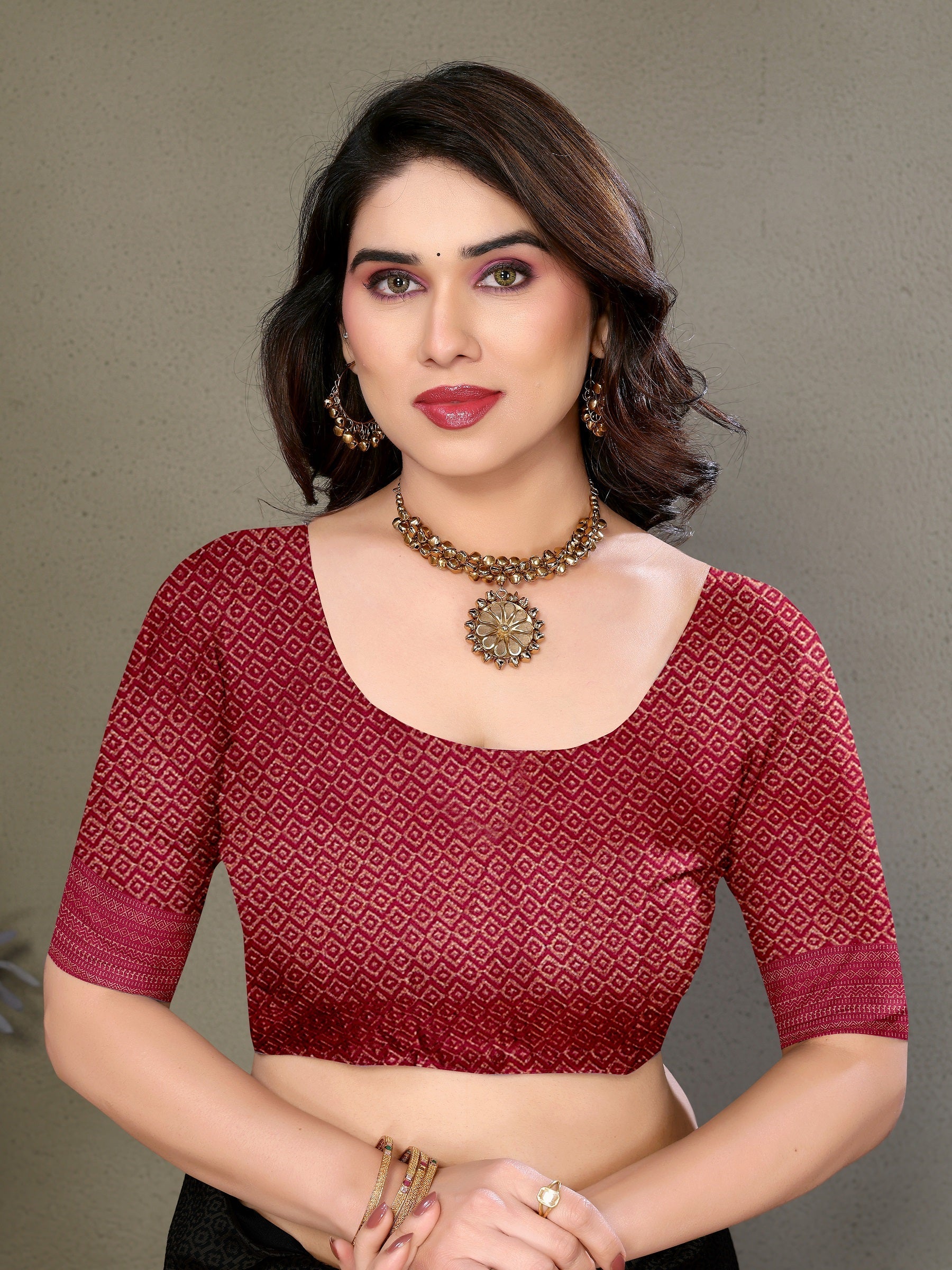 Vedant Vastram Litchi Silk Banarasi Silk Saree - Maroon | Grocsy