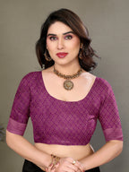 Vedant Vastram Litchi Silk Banarasi Silk Saree - Purple | Grocsy