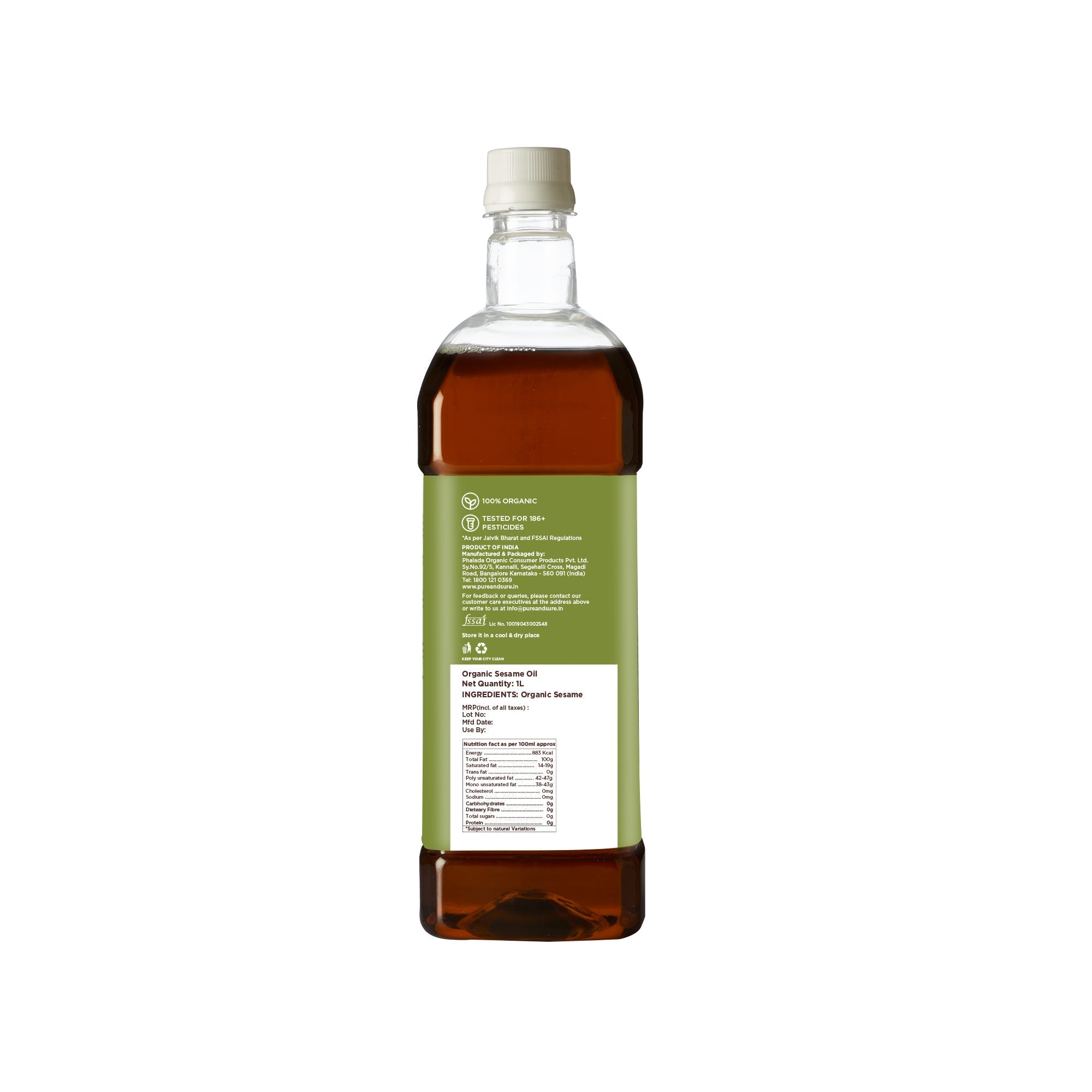Pure & Sure Organic Sesame Oil | Grocsy