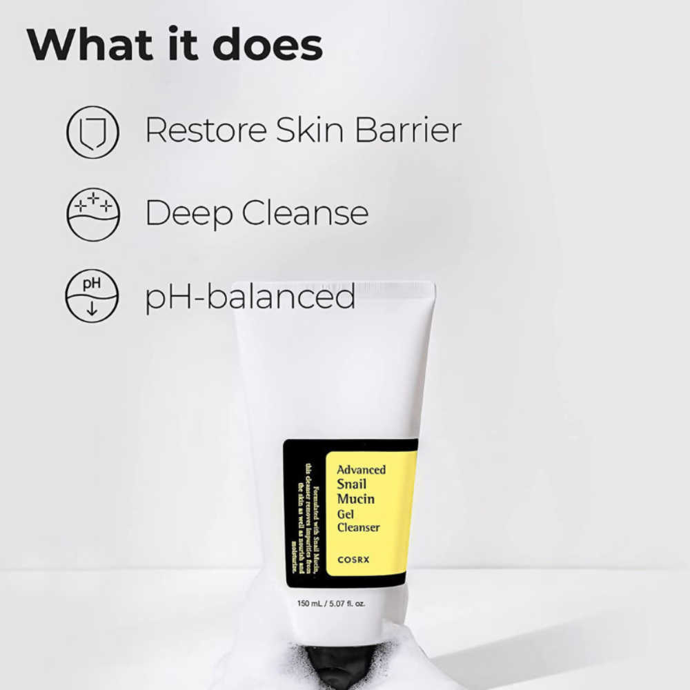 Cosrx Advanced Snail Mucin Gel Cleanser | Grocsy