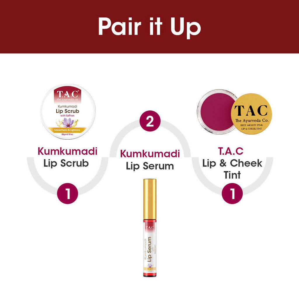 TAC - The Ayurveda Co. Kumkumadi Lip Serum with Saffron | Grocsy
