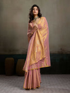 Shree Shyam Fashion Light Pink Tissue Silk Saree | Grocsy