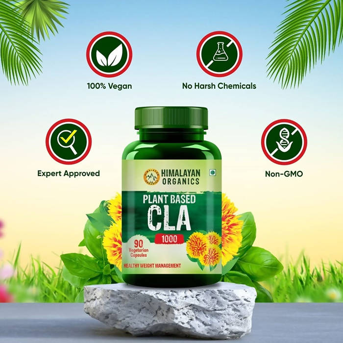 Himalayan Organics Plant Based CLA 1000 Healthy Weight Management Vegetarian Capsules | Grocsy