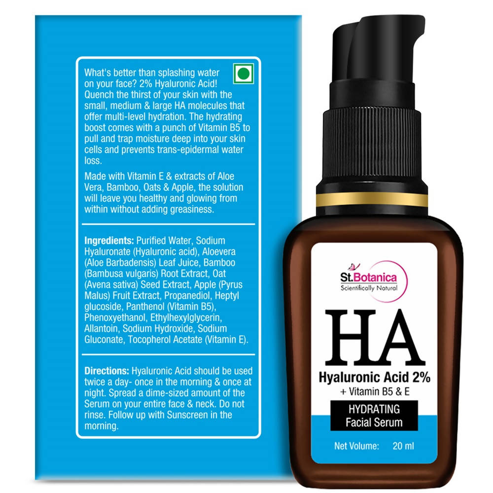St.Botanica Hyaluronic Acid 2% + Vitamin B5 & E Facial Serum | Grocsy