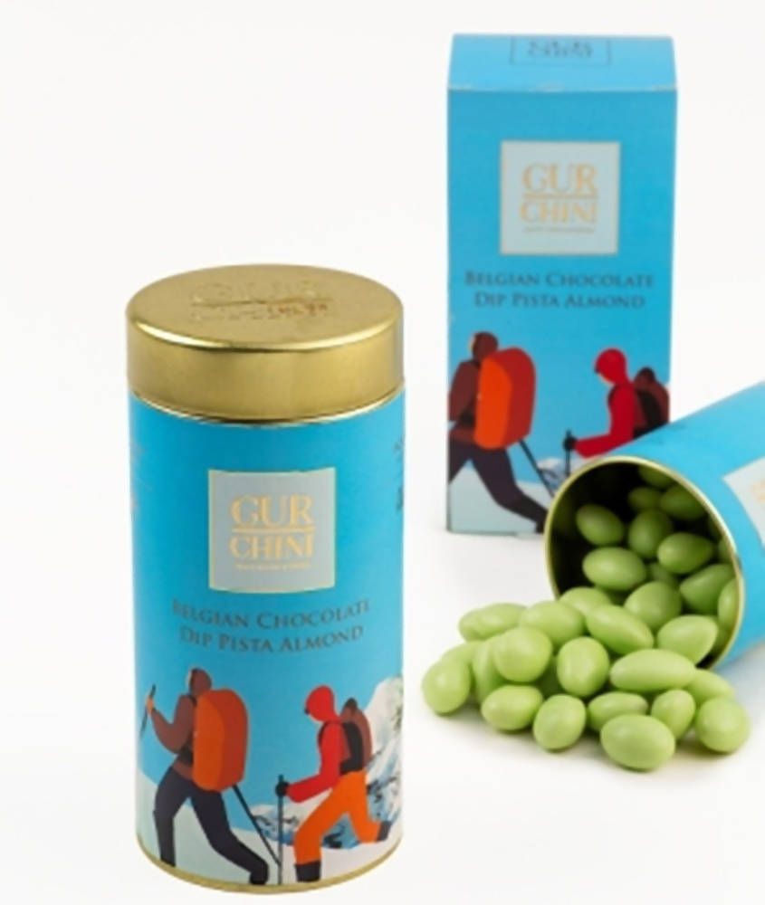 Gur Chini Belgian Chocolate Dip Pista Almond | Grocsy