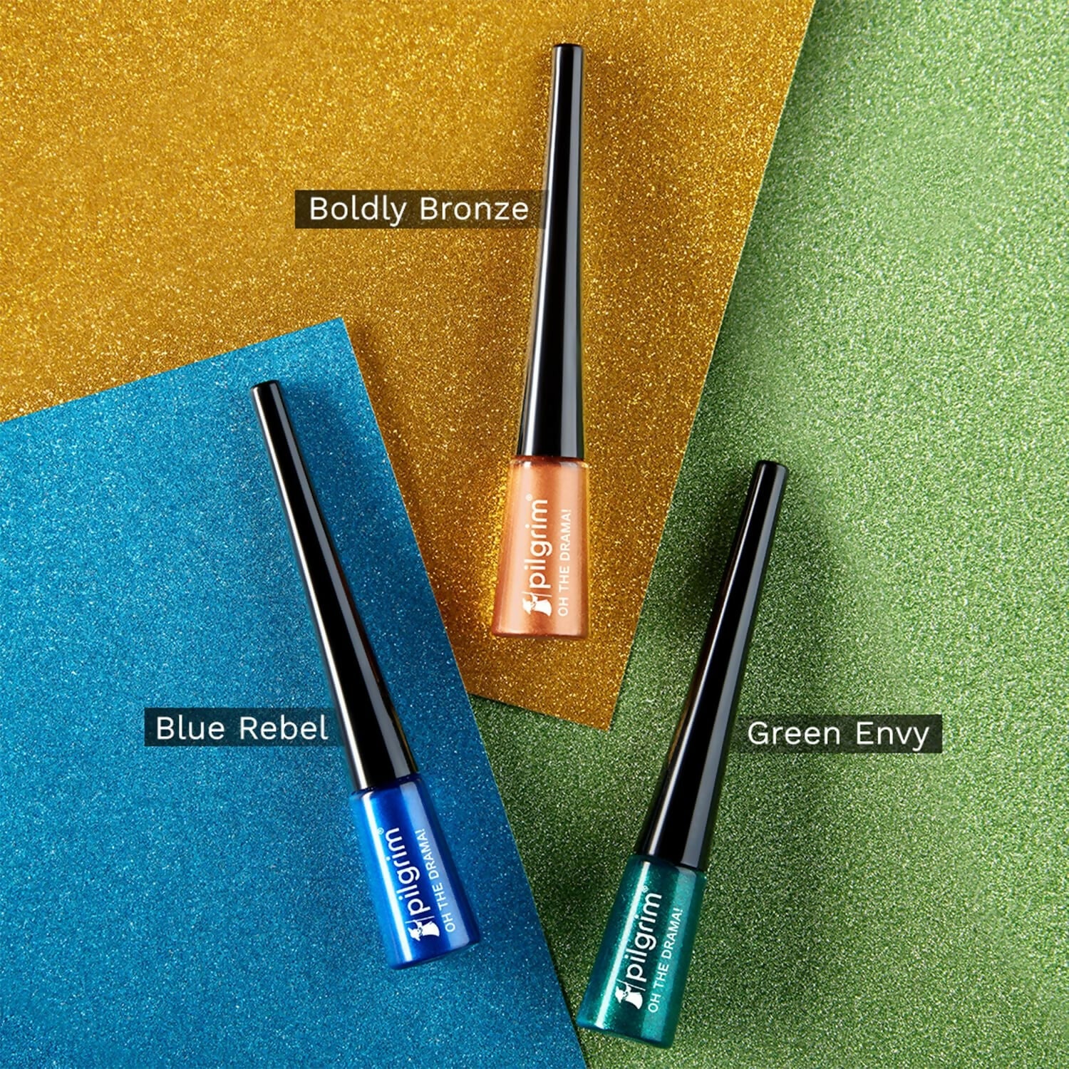Pilgrim Metallic Eyeliner Green Envy, Long Lasting & Smudge Proof Enriched With Argan Oil | Grocsy