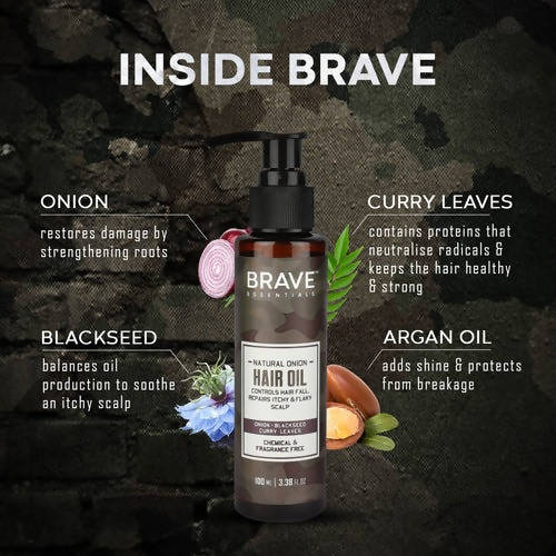 Brave Essentials Natural Onion Hair Oil | Grocsy