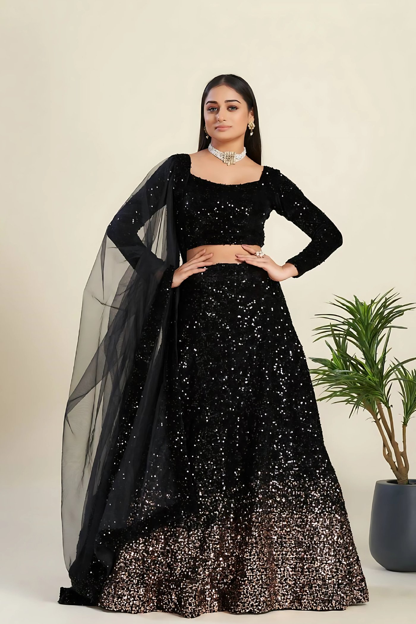 Lehenga Mart Designer Wedding Lehenga Choli For Women - Black | Grocsy