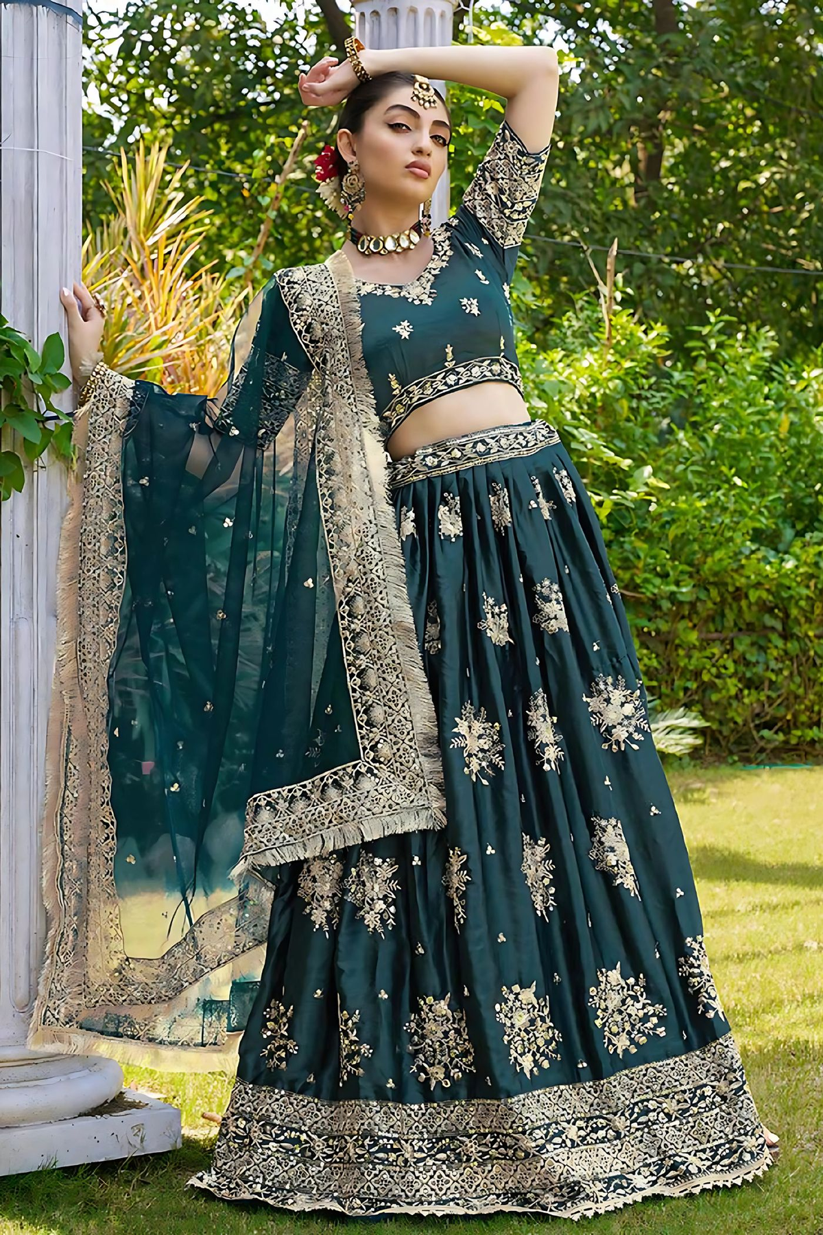 Lehenga Mart Designer Wedding Lehenga Choli For Women - Green | Grocsy