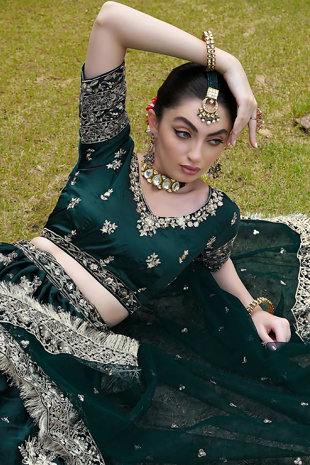 Lehenga Mart Designer Wedding Lehenga Choli For Women - Green | Grocsy