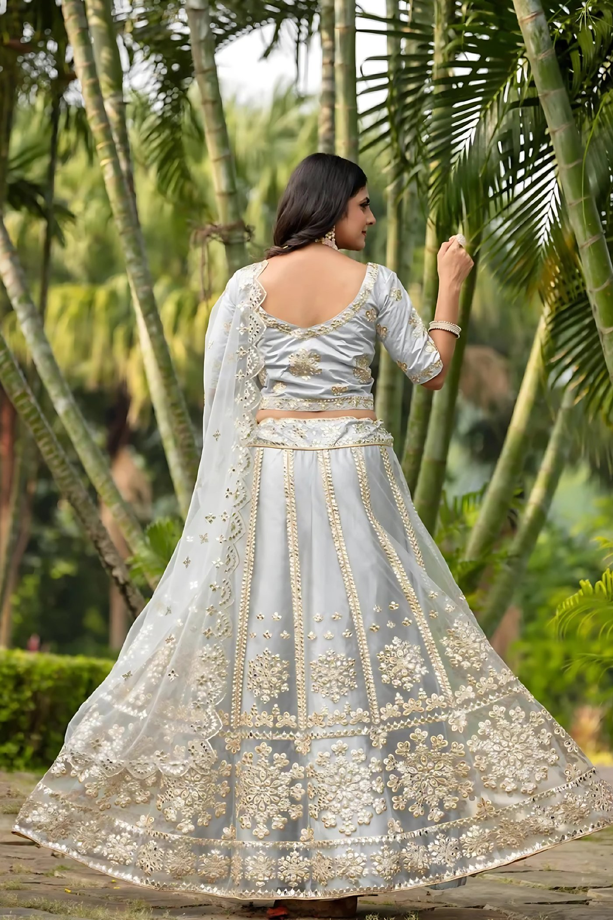 Lehenga Mart Designer Wedding Lehenga Choli For Women - Grey | Grocsy