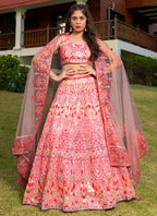 Lehenga Mart Designer Wedding Lehenga Choli For Women - Pink | Grocsy