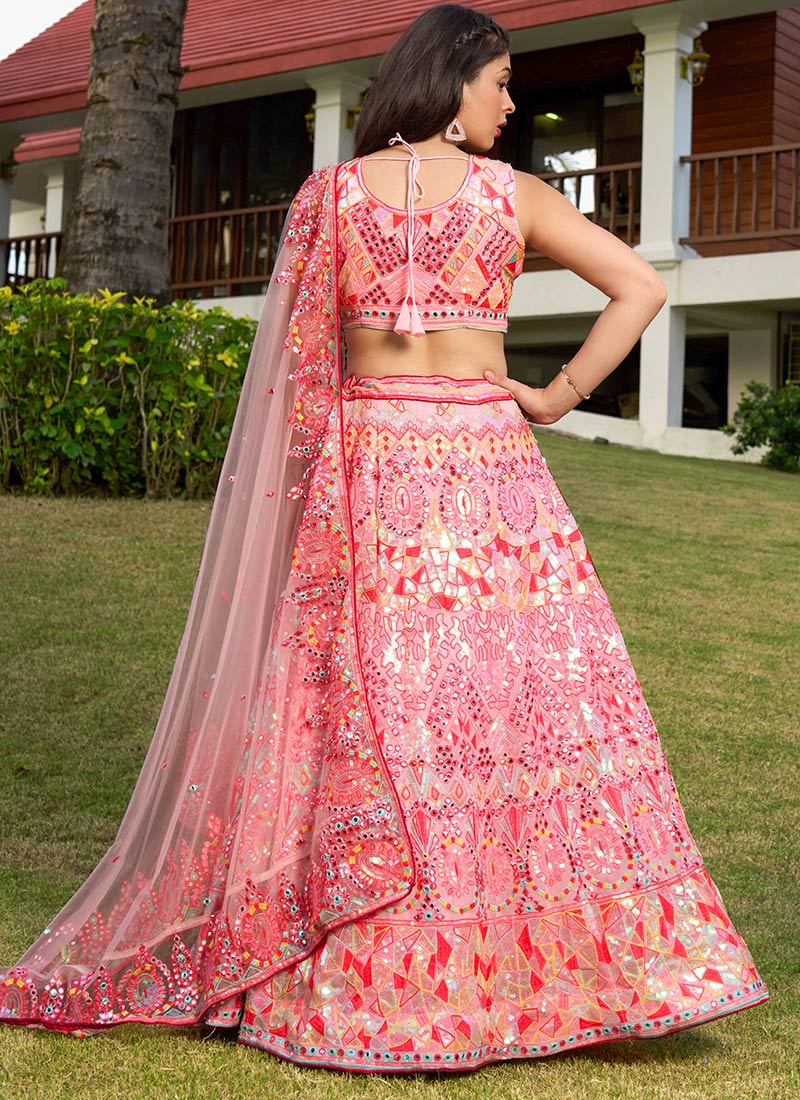 Lehenga Mart Designer Wedding Lehenga Choli For Women - Pink | Grocsy