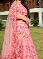 Lehenga Mart Designer Wedding Lehenga Choli For Women - Pink | Grocsy