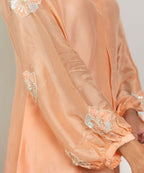 Timaraa Peach Heirloom – Silk Aari Zardosi Co-Ord Set | Grocsy
