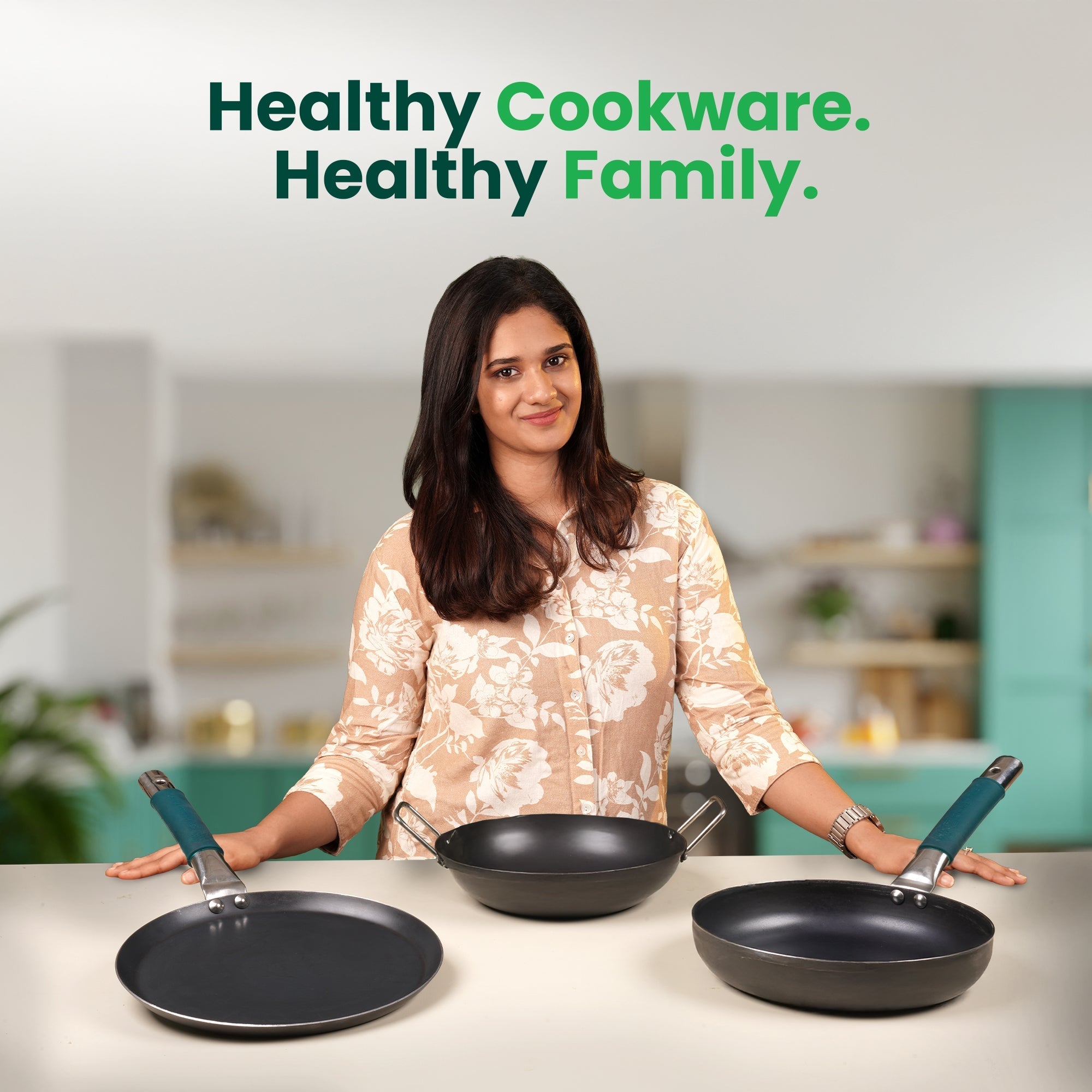 The Indus Valley 100% Pure Iron Cookware Set: Kadai+ Tawa+ Fry Pan, Toxin-free Sheet Iron, Pre-seasoned, Induction & Gas, Kitchen Set for Home, Tadka Pan | Grocsy