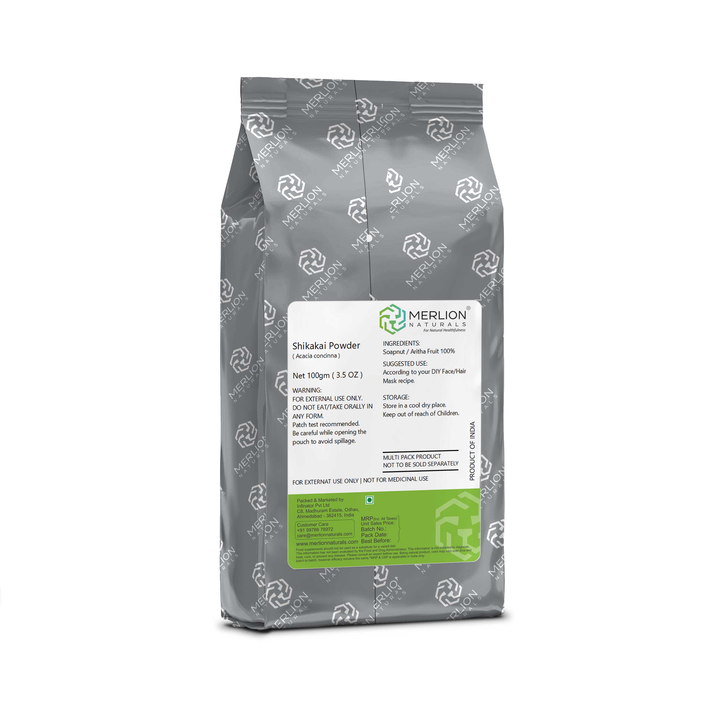 Merlion Naturals Amla Aritha and Shikakai Powder Combo | Grocsy