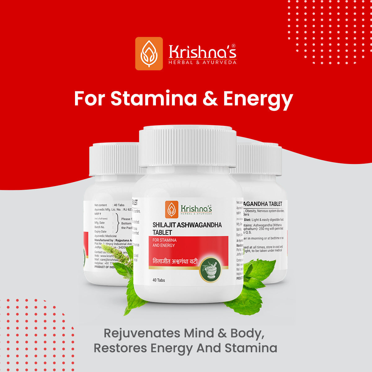 Krishna'S Herbal & Ayurveda SJ Ashwagandha Tablets | Grocsy