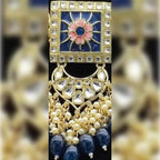Jewel City Regal Kundan Meena Necklace and Earrings Set with Blue Beads -Exquisite Indian Bridal Jewelry Collection | Grocsy