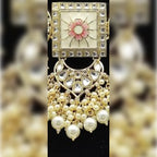 Jewel City Regal Kundan Meena Necklace and Earrings Set with White Beads -Exquisite Indian Bridal Jewelry Collection | Grocsy