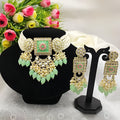 Jewel City Regal Kundan Meena Necklace and Earrings Set with Mint Beads -Exquisite Indian Bridal Jewelry Collection | Grocsy