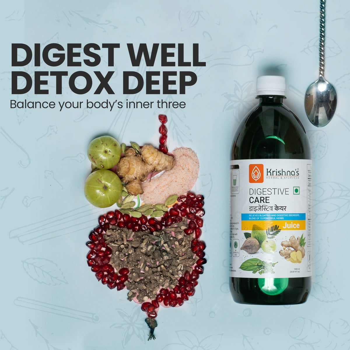 Krishna'S Herbal & Ayurveda Digestive Care Juice | Grocsy
