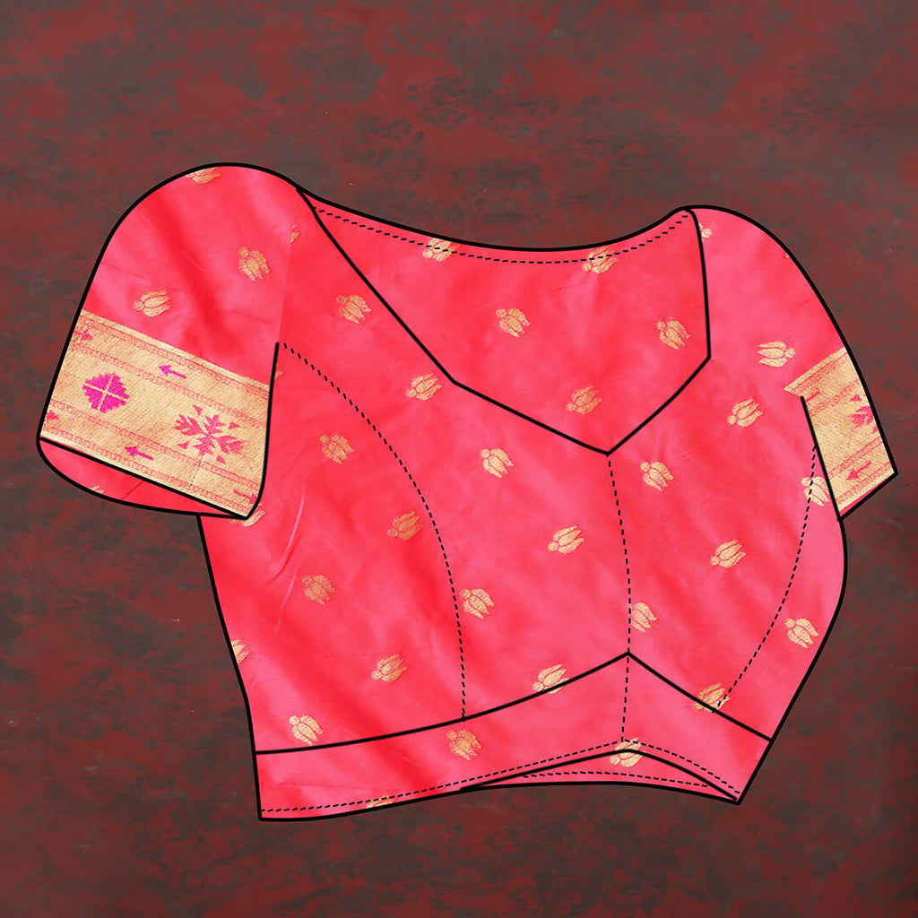 Lorenvalley Fashion Peach Soft Paithani Silk Woven Design Gold Zari Meenakari Weaving Saree | Grocsy