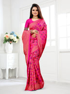 Vedant Vastram Litchi Silk Designer Banarasi Saree - Pink | Grocsy