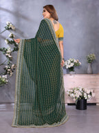 Vedant Vastram Georgette Embroidered & Sequin work Bollywood Fancy Saree - Green | Grocsy